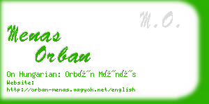 menas orban business card